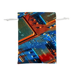 Gray Circuit Board Electronics Electronic Components Microprocessor Lightweight Drawstring Pouch (s) by Cemarart