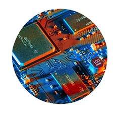 Gray Circuit Board Electronics Electronic Components Microprocessor Mini Round Pill Box (pack Of 5) by Cemarart