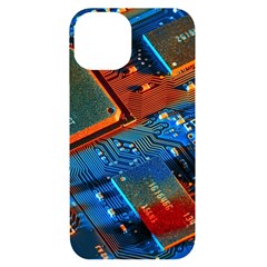 Gray Circuit Board Electronics Electronic Components Microprocessor Iphone 14 Black Uv Print Case by Cemarart