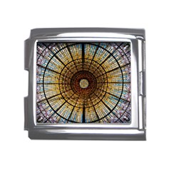 Barcelona Stained Glass Window Mega Link Italian Charm (18mm) by Cemarart