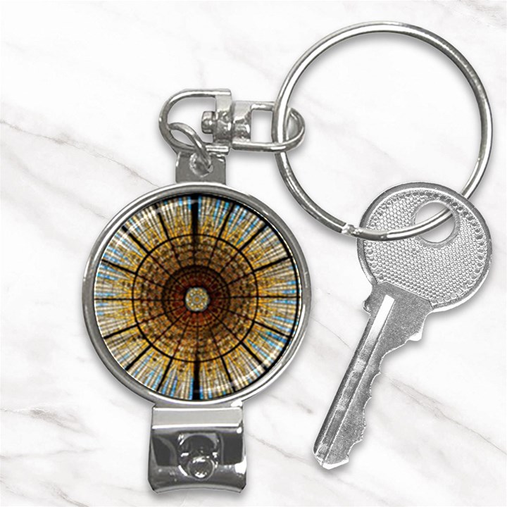 Barcelona Stained Glass Window Nail Clippers Key Chain