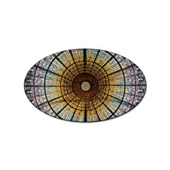 Barcelona Stained Glass Window Sticker Oval (10 Pack) by Cemarart