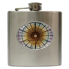 Barcelona Stained Glass Window Hip Flask (6 Oz) by Cemarart