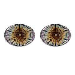 Barcelona Stained Glass Window Cufflinks (oval) by Cemarart