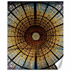 Barcelona Stained Glass Window Canvas 16  X 20  by Cemarart