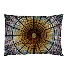 Barcelona Stained Glass Window Pillow Case by Cemarart