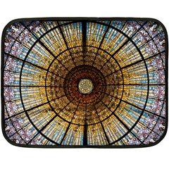 Barcelona Stained Glass Window Fleece Blanket (mini) by Cemarart