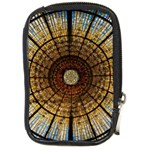 Barcelona Stained Glass Window Compact Camera Leather Case Front