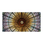 Barcelona Stained Glass Window Satin Wrap 35  x 70  Front