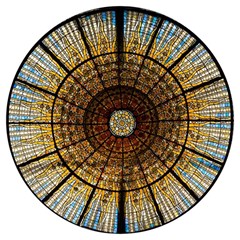 Barcelona Stained Glass Window Round Trivet by Cemarart