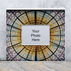 Barcelona Stained Glass Window White Wall Photo Frame 5  X 7  by Cemarart