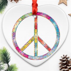 Flourish Decorative Peace Sign Ornament (heart) by Cemarart