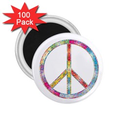 Flourish Decorative Peace Sign 2 25  Magnets (100 Pack)  by Cemarart