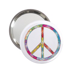 Flourish Decorative Peace Sign 2 25  Handbag Mirrors by Cemarart