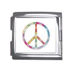 Flourish Decorative Peace Sign Mega Link Italian Charm (18mm) by Cemarart