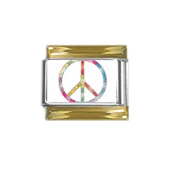 Flourish Decorative Peace Sign Gold Trim Italian Charm (9mm) by Cemarart