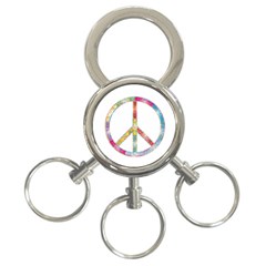 Flourish Decorative Peace Sign 3-ring Key Chain by Cemarart