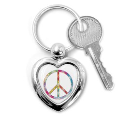 Flourish Decorative Peace Sign Key Chain (heart) by Cemarart