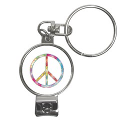 Flourish Decorative Peace Sign Nail Clippers Key Chain by Cemarart