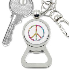 Flourish Decorative Peace Sign Bottle Opener Key Chain by Cemarart