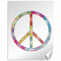 Flourish Decorative Peace Sign Canvas 12  X 16  by Cemarart