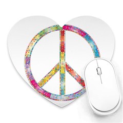 Flourish Decorative Peace Sign Heart Mousepad by Cemarart