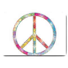 Flourish Decorative Peace Sign Large Doormat by Cemarart