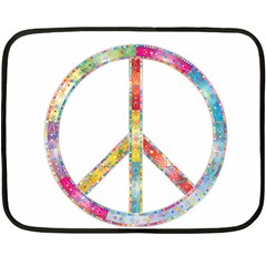 Flourish Decorative Peace Sign Fleece Blanket (mini) by Cemarart