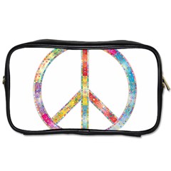 Flourish Decorative Peace Sign Toiletries Bag (one Side) by Cemarart