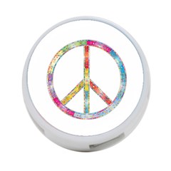 Flourish Decorative Peace Sign 4-port Usb Hub (two Sides) by Cemarart