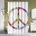 Flourish Decorative Peace Sign Shower Curtain 48  x 72  (Small)  Curtain(48  X 72 )