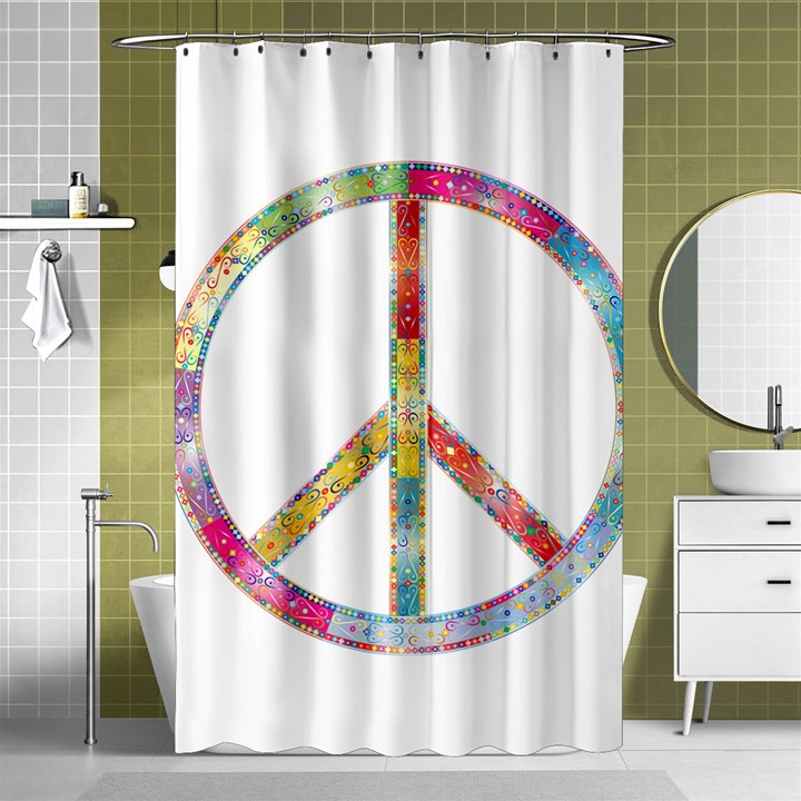 Flourish Decorative Peace Sign Shower Curtain 48  x 72  (Small) 