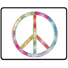 Flourish Decorative Peace Sign Two Sides Fleece Blanket (medium) by Cemarart