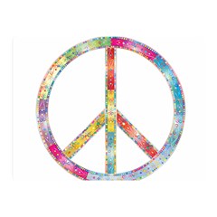 Flourish Decorative Peace Sign Two Sides Premium Plush Fleece Blanket (mini) by Cemarart