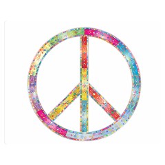 Flourish Decorative Peace Sign Two Sides Premium Plush Fleece Blanket (medium) by Cemarart