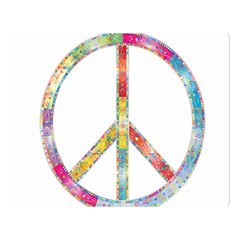 Flourish Decorative Peace Sign Two Sides Premium Plush Fleece Blanket (large) by Cemarart