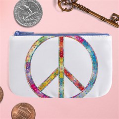 Flourish Decorative Peace Sign Large Coin Purse by Cemarart