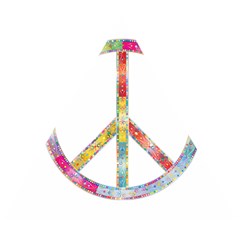 Flourish Decorative Peace Sign Wooden Puzzle Triangle by Cemarart