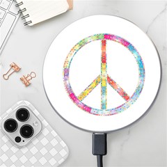 Flourish Decorative Peace Sign Wireless Fast Charger(white) by Cemarart