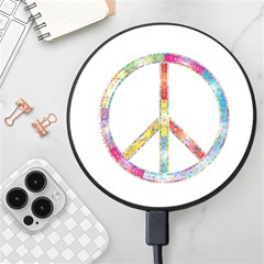 Flourish Decorative Peace Sign Wireless Fast Charger(black) by Cemarart