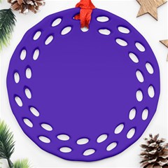 Ultra Violet Purple Round Filigree Ornament (two Sides)