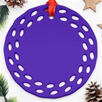 Ultra Violet Purple Round Filigree Ornament (Two Sides) Front