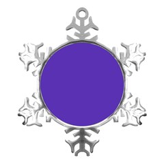 Ultra Violet Purple Metal Small Snowflake Ornament by bruzer