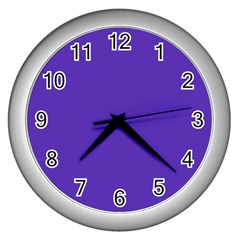 Ultra Violet Purple Wall Clock (silver) by bruzer