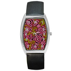 Authentic Aboriginal Art - You Belong Barrel Style Metal Watch by hogartharts