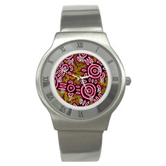 Authentic Aboriginal Art - You Belong Stainless Steel Watch by hogartharts