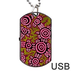 Authentic Aboriginal Art - You Belong Dog Tag Usb Flash (one Side) by hogartharts