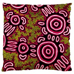 Authentic Aboriginal Art - You Belong Large Cushion Case (one Side) by hogartharts