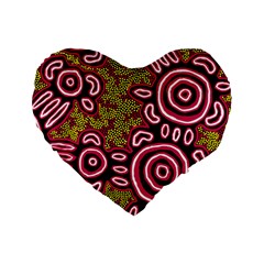 Authentic Aboriginal Art - You Belong Standard 16  Premium Heart Shape Cushions