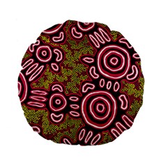 Authentic Aboriginal Art - You Belong Standard 15  Premium Flano Round Cushions